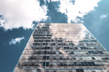 LUXEMBOURG / MAY 2019 :Modern architecture in Kirchberg district in Luxembourg city.