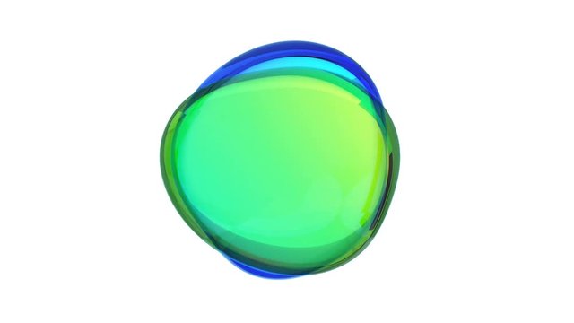Abstract 3d animation, colored bubble, motion design, 4k seamless looped video