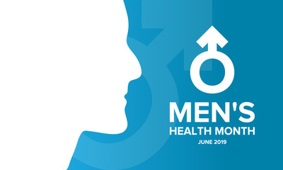 National Men's Health Month in June. Health education program. Celebrated annual in United States. Medical concept. Care and health. Poster, card, banner and background. Vector illustration