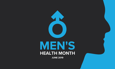 National Men's Health Month in June. Health education program. Celebrated annual in United States. Medical concept. Care and health. Poster, card, banner and background. Vector illustration