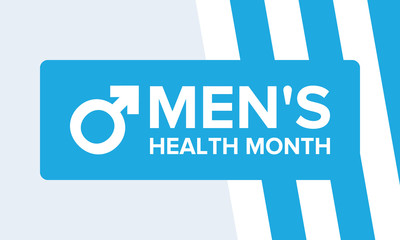National Men's Health Month in June. Health education program. Celebrated annual in United States. Medical concept. Care and health. Poster, card, banner and background. Vector illustration