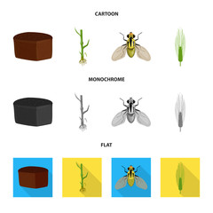 Vector design of agriculture and farming symbol. Collection of agriculture and plant  stock symbol for web.