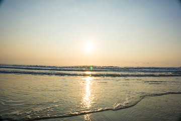 Sunrise sea wave beach morning seascape
