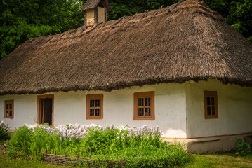 Fototapeta na wymiar Old house in traditional ukrainian country village