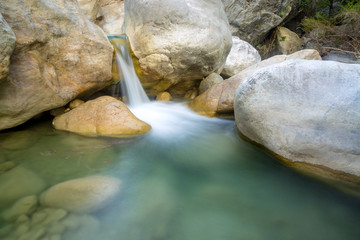 waterfall among stones