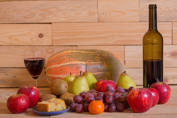 fruits and wine