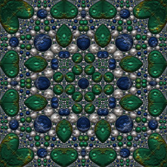 3d effekt - abstrakt grün blau murmeln symmetrisch grafik