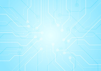 Light blue circuit board chip technology background