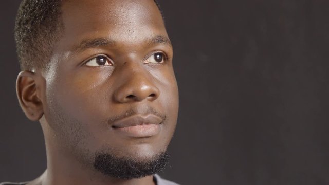 Portrait of a young black man's face