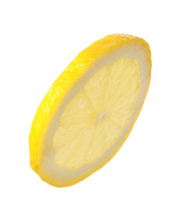 Cut fresh juicy lemon on white background