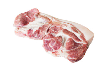 boneless pork shoulder isolated on white