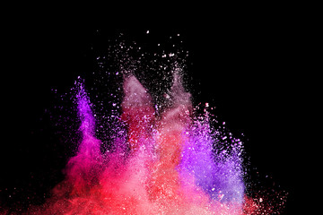 Colorful dust explode. Paint Holi.
