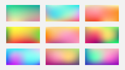 Naklejka premium Abstract colorful gradient. A set of complex colorful blurred gradients. Vector illustration.