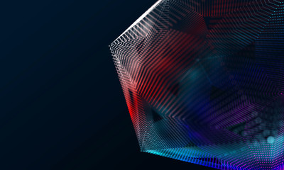 Modern hexagon effect 3d rendering colorful background
