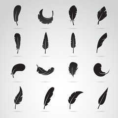 Feather vector icon set.