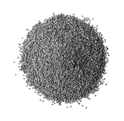 Pile of raw poppy seeds on white background, top view