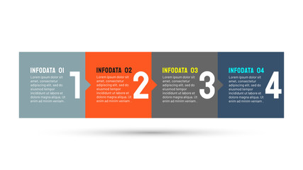 Business infographic template. Timeline process with 4 step, options. Vector