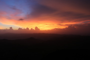 sunset in the mountains