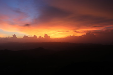 sunset in the mountains