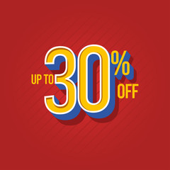 Sale Discount up to 30% off Vector Template Design Illustration