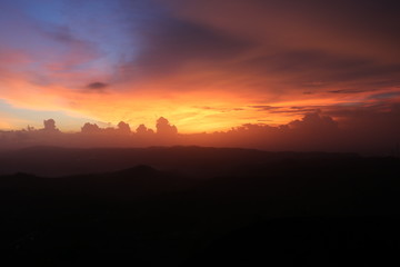 sunset in the mountains