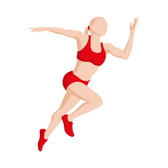 Women Running Marathons. Stock Vector illustration.