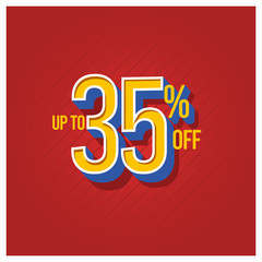 Sale Discount up to 35% off Set Vector Template Design Illustration