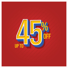 Sale Discount up to 45% off Set Vector Template Design Illustration