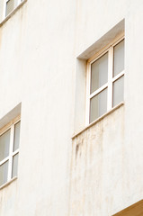 Fototapeta premium Unhealthy mold damaged walls, out house window