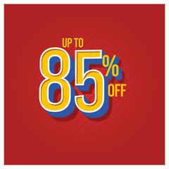 Sale Discount up to 85% off Set Vector Template Design Illustration