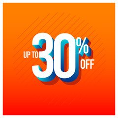 Sale Discount up to 30% off Set Vector Template Design Illustration