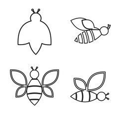 Set of honey emblems and design elements.