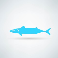 blue fish icon on white background
