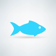 blue fish icon on white background