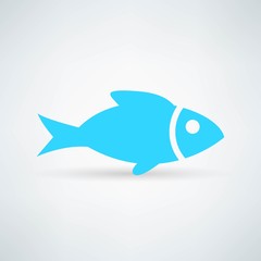blue fish icon on white background