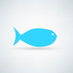 blue fish icon on white background