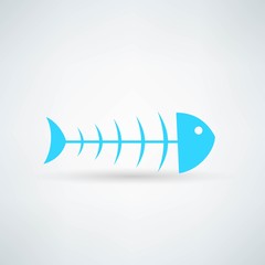 blue fish icon on white background