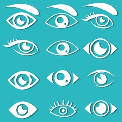 Eyes and eye icon set vector collection.