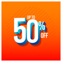 Sale Discount up to 50% off Set Vector Template Design Illustration