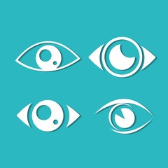 Eyes and eye icon set vector collection.