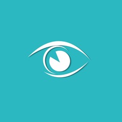 Eye icon, modern minimal flat design style