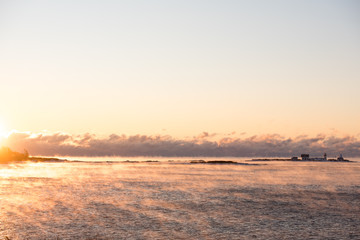 Naklejka premium Cape Porpoise sea smoke 2018 1