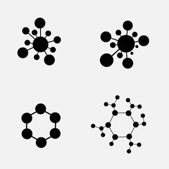 Molecule Icon set isolated on white background