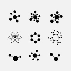 Molecule Icon set isolated on white background - 269575041