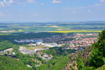 Ausblick vom Hexentanzplatz im Bodetal im Harz	