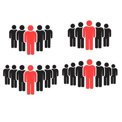 People icons set isolated on white background