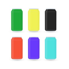 Set Color Aluminum Cans Template