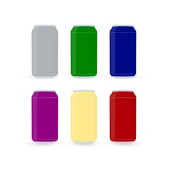 Set Color Aluminum Cans Template