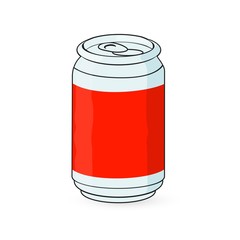 Aluminum can with water drops.