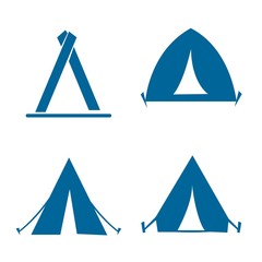 Camping dome or tent icon set. Simple set of camping dome or tent icons